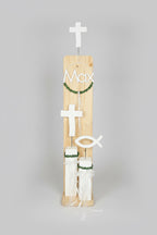 Deko Stelen Set mit Wunschmotiv - Taufe, Kommunion & Konfirmation | Personalisierbar mit Namen