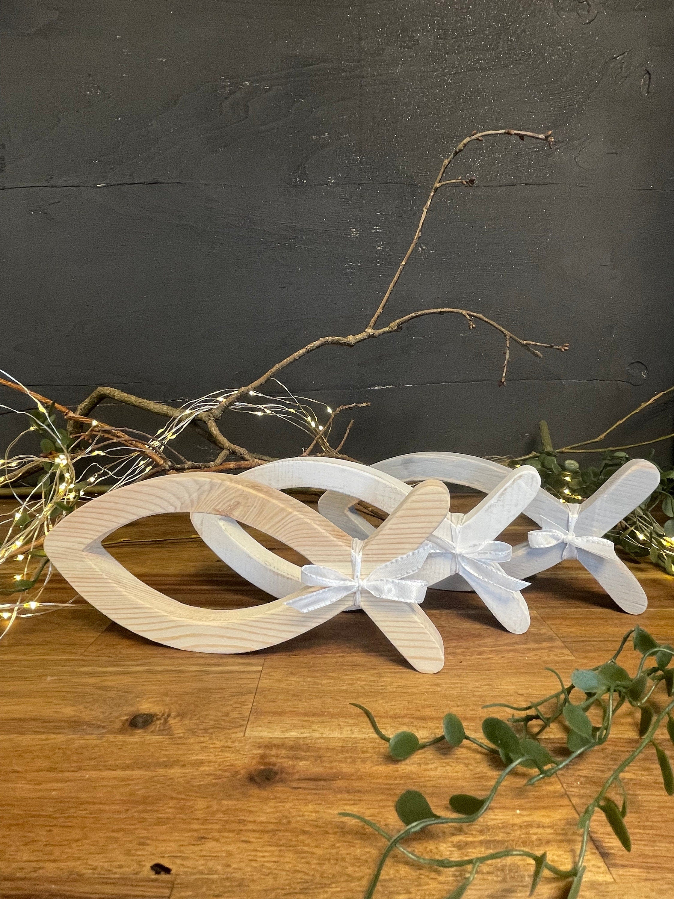 Jesusfisch "Vertrau mir" - Deko zur Taufe & Kommunion