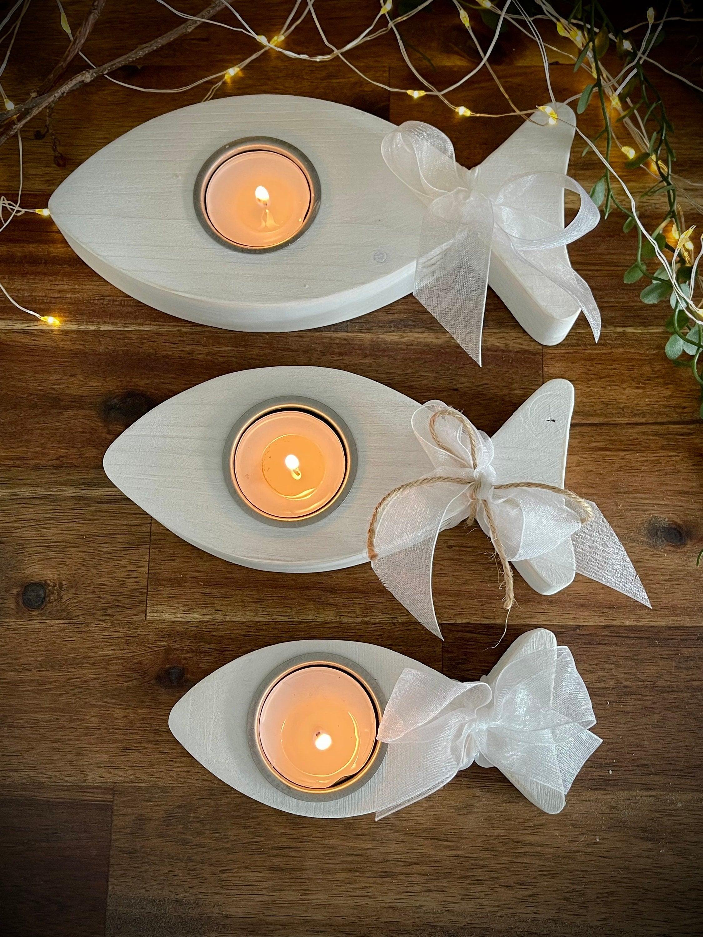 Fisch aus Holz - Tischdeko zur Taufe, Kommunion & Konfirmation