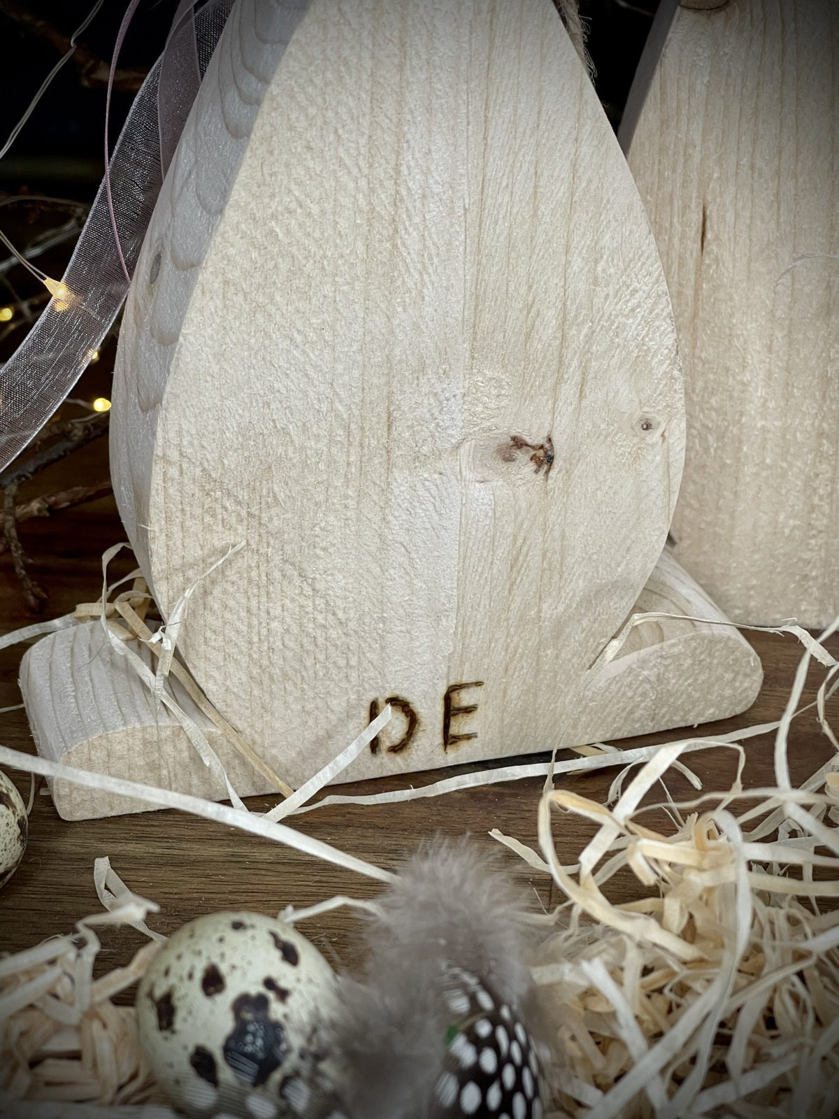 Osterhasen aus Holz - Pit und Pitty in Natur, Grau oder Weiß