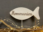 Fisch Deko-Set zur Taufe & Kommunion - Mit Kränzchen & Schleife