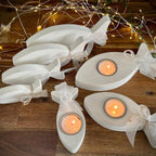 Fisch Deko-Set zur Taufe & Kommunion - Mit Kränzchen & Schleife