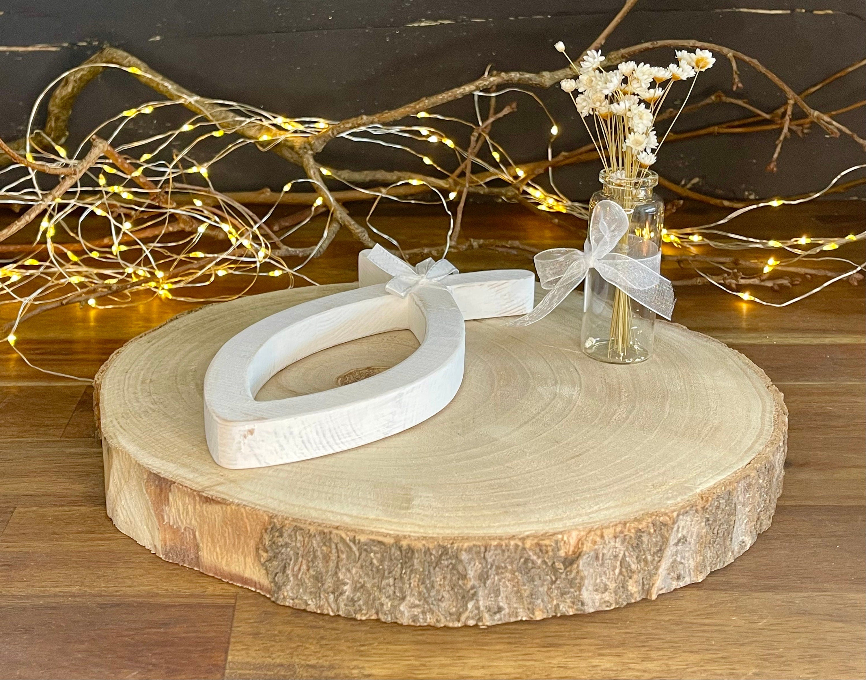 Deko Set zur Taufe, Kommunion und Konfirmation 4teilig Fisch -  Set (ohne Blumen und Deko) Taufe