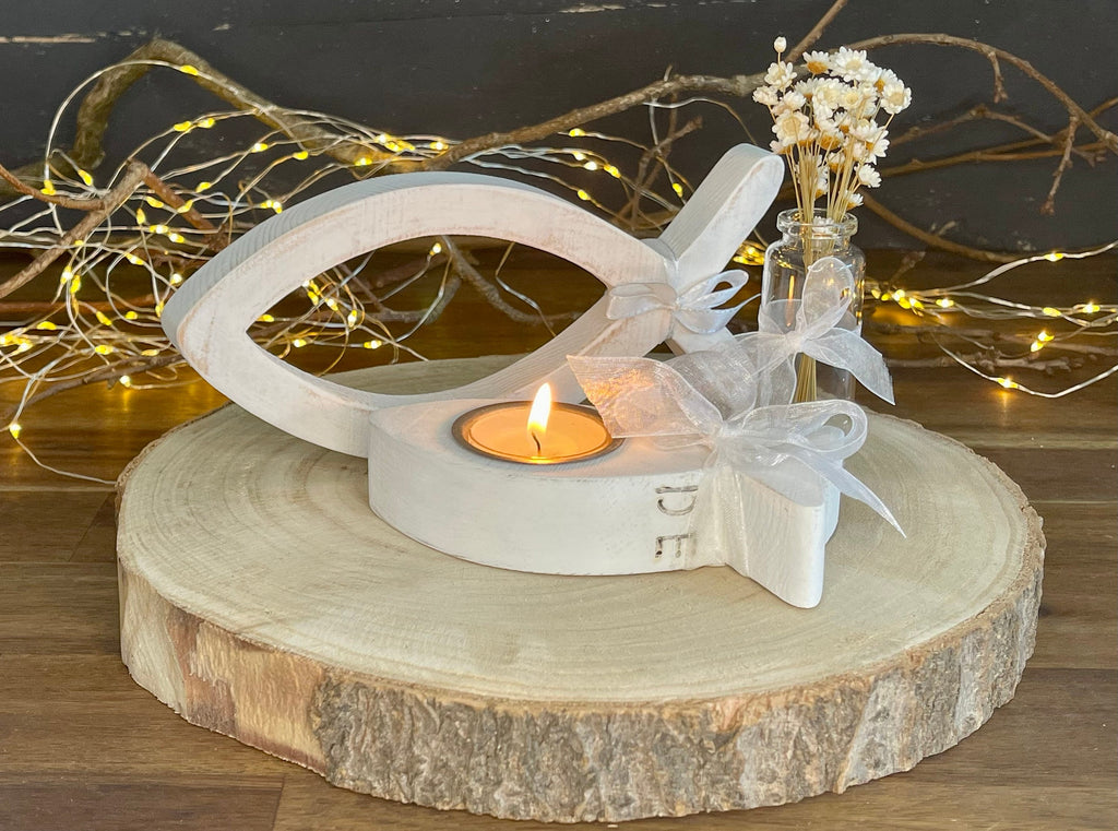 Deko Set zur Taufe, Kommunion und Konfirmation 4teilig Fisch -  Set (ohne Blumen und Deko) Taufe