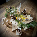 Adventskranz aus Holz - Nachhaltiger Tannenbaum-Kerzenhalter für Weihnachten
