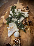 Adventskranz aus Holz - Nachhaltiger Tannenbaum-Kerzenhalter für Weihnachten