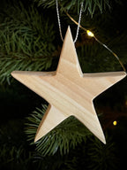 Weihnachtsbaumschmuck 4er-Set aus Holz - Engel, Rentier, Tannenbaum, Stern