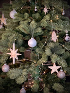 Weihnachtsbaumschmuck 4er-Set aus Holz - Engel, Rentier, Tannenbaum, Stern