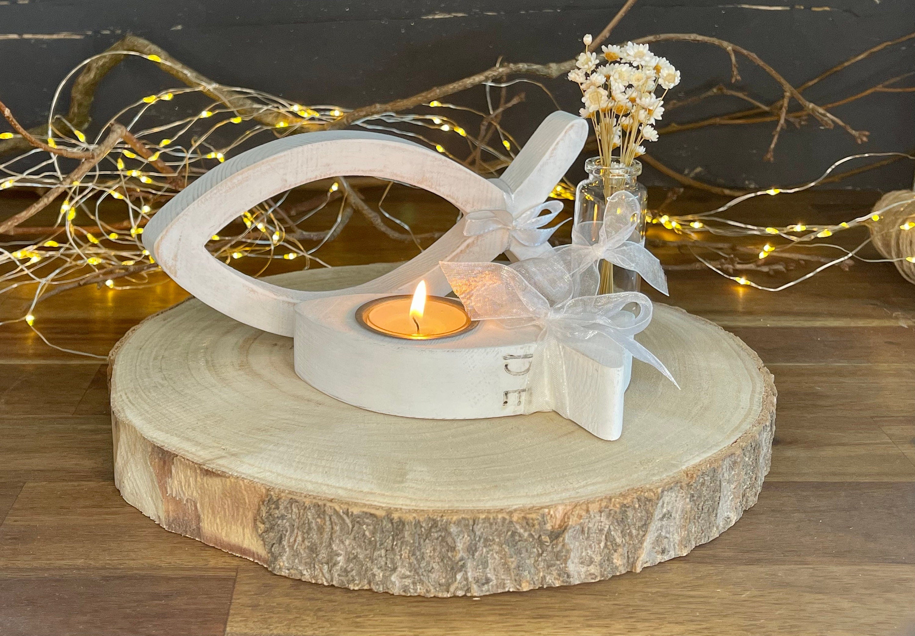 Deko Set zur Taufe, Kommunion und Konfirmation 4teilig Fisch -  Set (ohne Blumen und Deko) Taufe