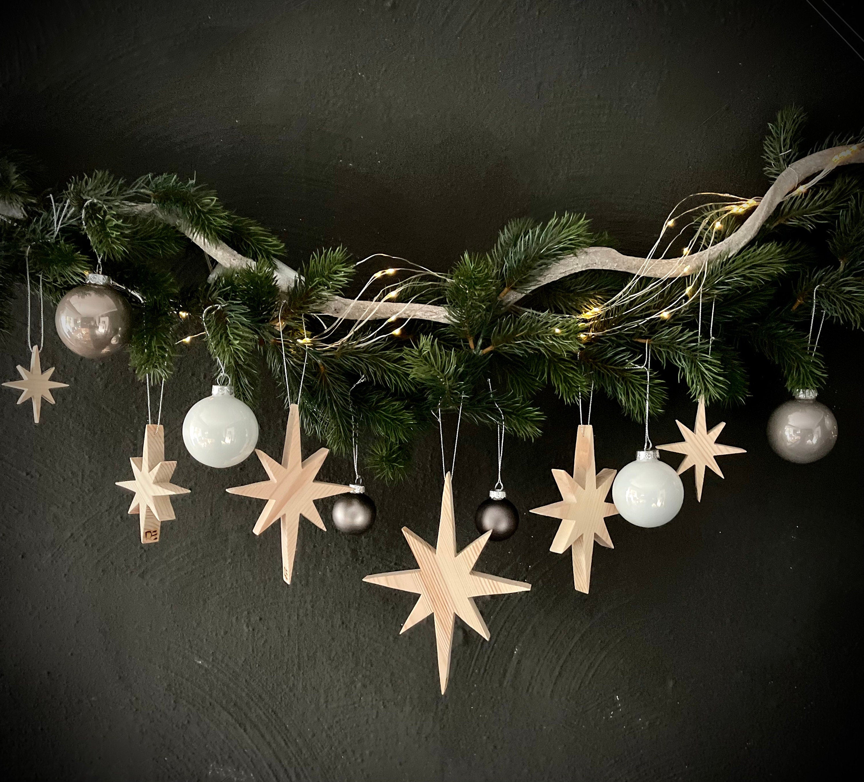 Bethlehem-Stern 4-teilig aus Holz - Nachhaltiger Christbaumschmuck in 4 Größen