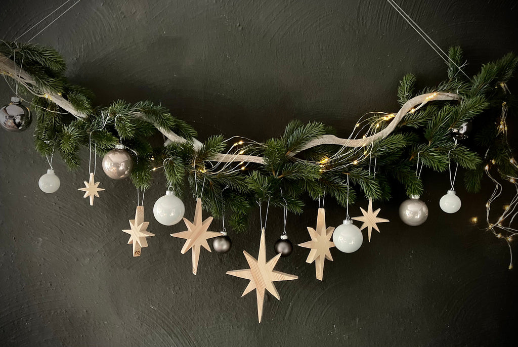 Bethlehem-Stern 4-teilig aus Holz - Nachhaltiger Christbaumschmuck in 4 Größen