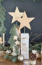 Stele mit Stern aus Holz - Weihnachtsdeko & Adventsdeko