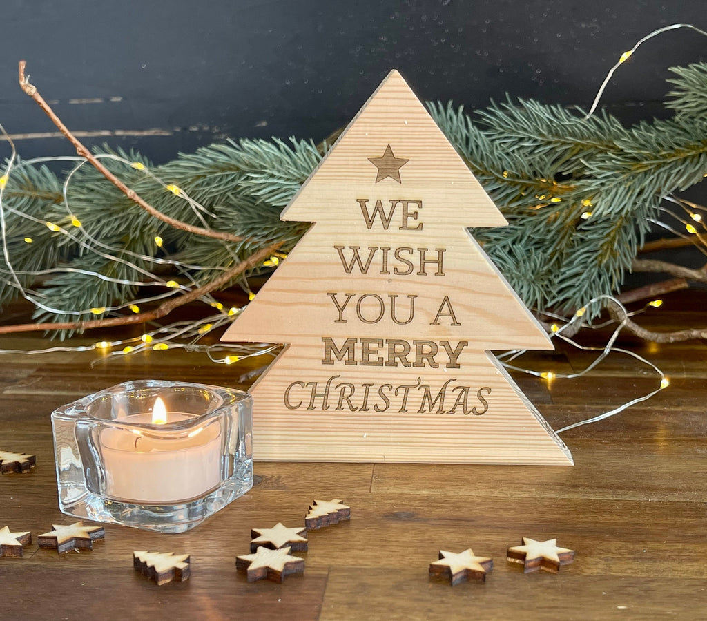 Tannenbaum aus Holz mit & ohne Teelicht - Nachhaltige Weihnachtsdeko