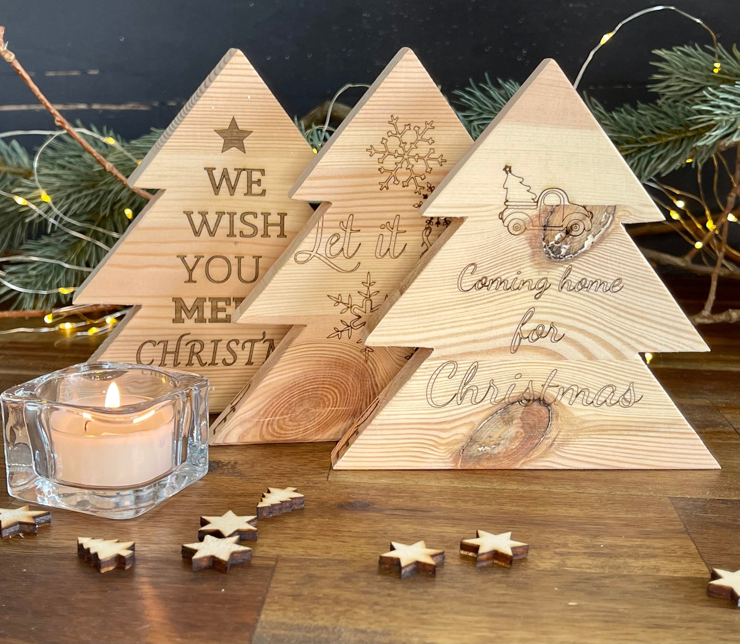 Tannenbaum aus Holz mit & ohne Teelicht - Nachhaltige Weihnachtsdeko