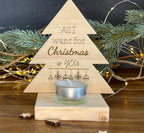 Tannenbaum aus Holz mit & ohne Teelicht - Nachhaltige Weihnachtsdeko