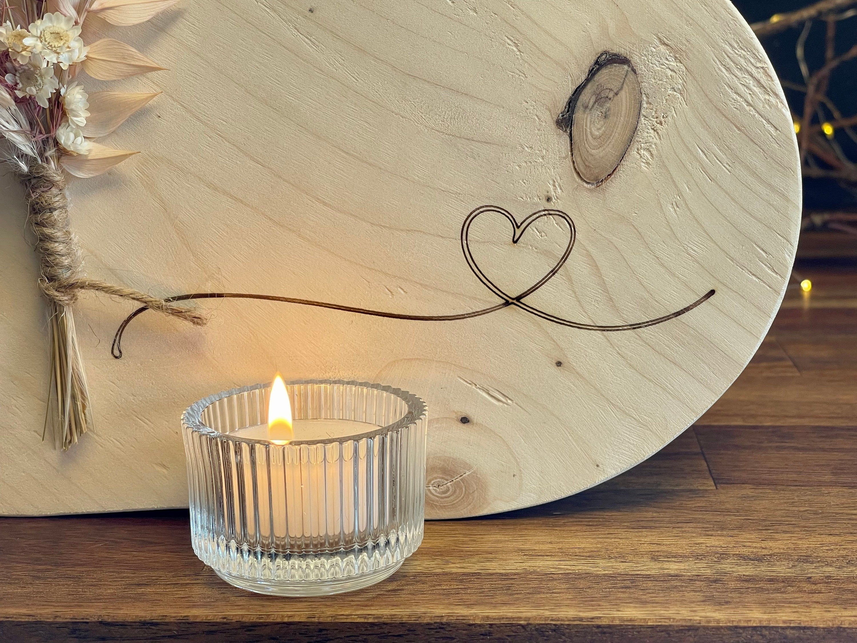 XL Herz aus Holz mit Trockenblumen - Geschenk zur Hochzeit & Geburtstag