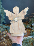 Holz Engel mit Schutzengelkerze - Weihnachtsengel in 2 Größen