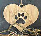 Herz aus Holz / Holzherz mit Hundepfote oder Katzenpfote - ohne Deko, Nachhaltig, Erinnerung,
