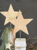 Stele mit Stern aus Holz - Weihnachtsdeko & Adventsdeko