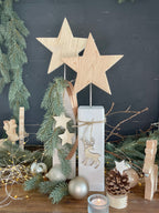 Stele mit Stern aus Holz - Weihnachtsdeko & Adventsdeko
