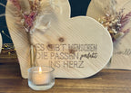 XL Herz aus Holz mit Trockenblumen - Geschenk zur Hochzeit & Geburtstag