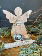 Holz Engel mit Schutzengelkerze - Weihnachtsengel in 2 Größen