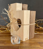 Kerzenständer Herz aus Holz - Nachhaltige Deko für Hochzeit & Zuhause