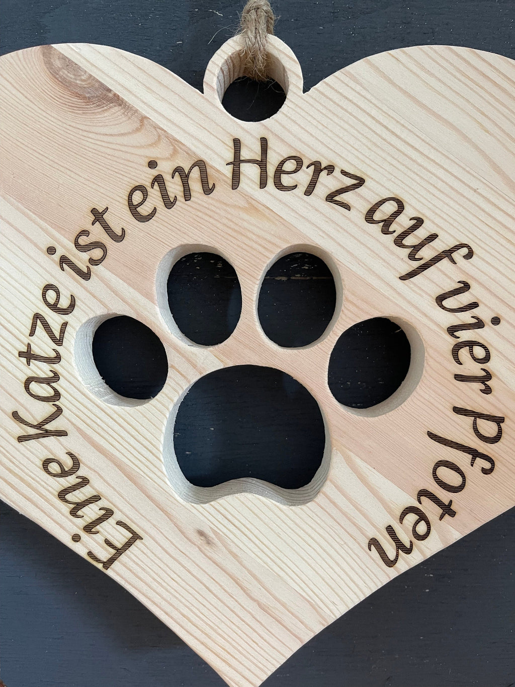 Herz aus Holz / Holzherz mit Hundepfote oder Katzenpfote - ohne Deko, Nachhaltig, Erinnerung,