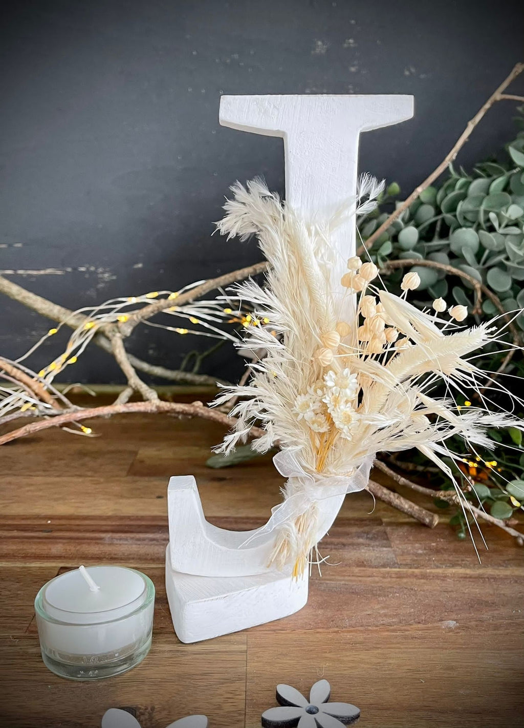 Buchstabe aus Holz - Personalisiertes Geschenk zur Geburt, Geburtstag und Jahrestag