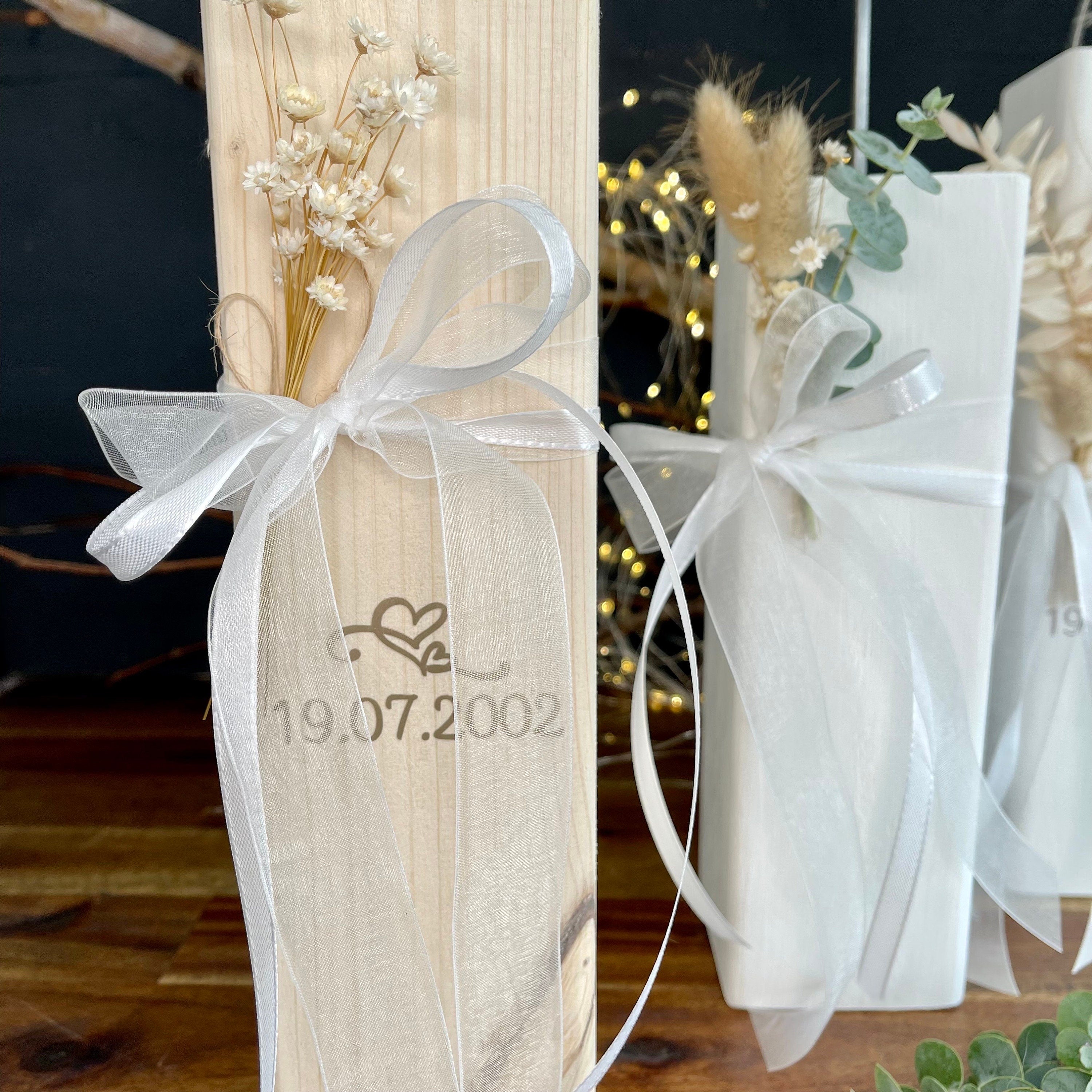 Herz Stele aus Holz - Geschenk zur Verlobung, Hochzeit & Muttertag