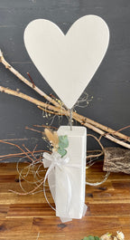 Herz Stele aus Holz - Geschenk zur Verlobung, Hochzeit & Muttertag