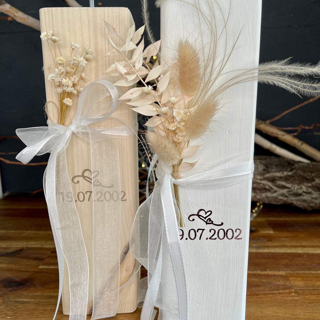 Herz Stele aus Holz - Geschenk zur Verlobung, Hochzeit & Muttertag