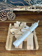 Rentier-Geschenkset aus Holz - Nachhaltige Weihnachtsdeko mit Kerze