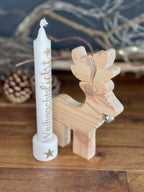 Rentier-Geschenkset aus Holz - Nachhaltige Weihnachtsdeko mit Kerze