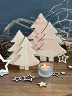 Tannenbaum 2-teilig aus Holz - Weihnachtsgeschenk & Wichtelgeschenk Set