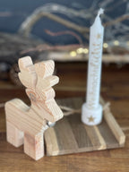 Rentier-Geschenkset aus Holz - Nachhaltige Weihnachtsdeko mit Kerze