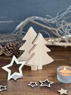 Tannenbaum 2-teilig aus Holz - Weihnachtsgeschenk & Wichtelgeschenk Set