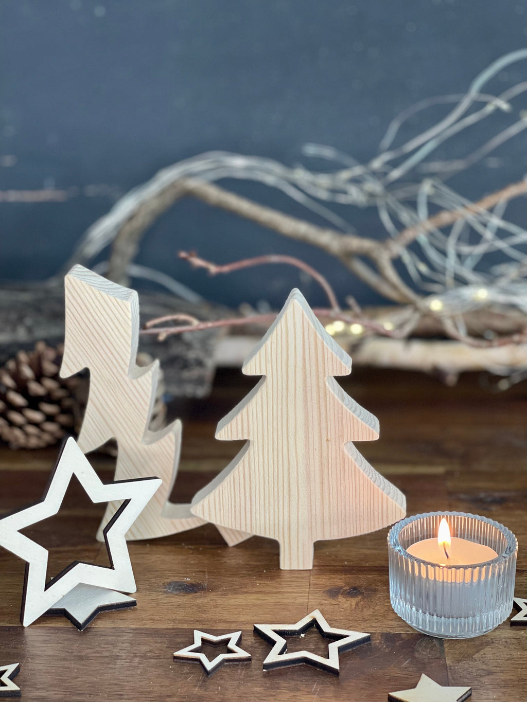 Tannenbaum 2-teilig aus Holz - Weihnachtsgeschenk & Wichtelgeschenk Set