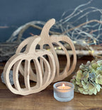 Holz Kürbis aus Eiche - Herbstdeko für Außenbereich in 2 Größen
