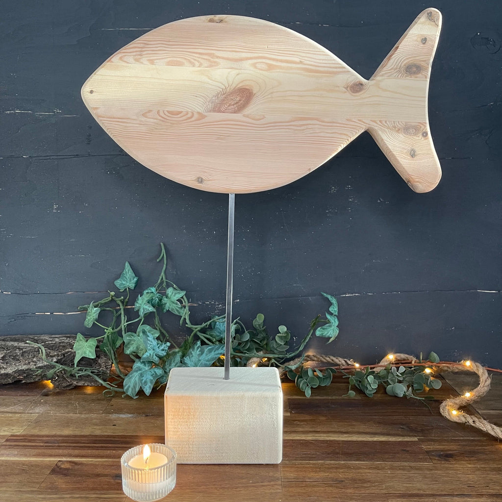 Fisch aus Holz - Deko zur Taufe, Kommunion & Konfirmation