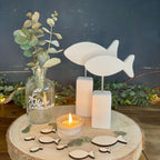Mini-Stele mit Fisch zur Taufe & Kommunion - Dekoration in 2 Größen