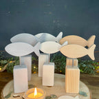 Mini-Stele mit Fisch zur Taufe & Kommunion - Dekoration in 2 Größen