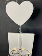 Herz Deko Stele Set zur Taufe & Kommunion - Komplett mit Kranz & Lichterkette