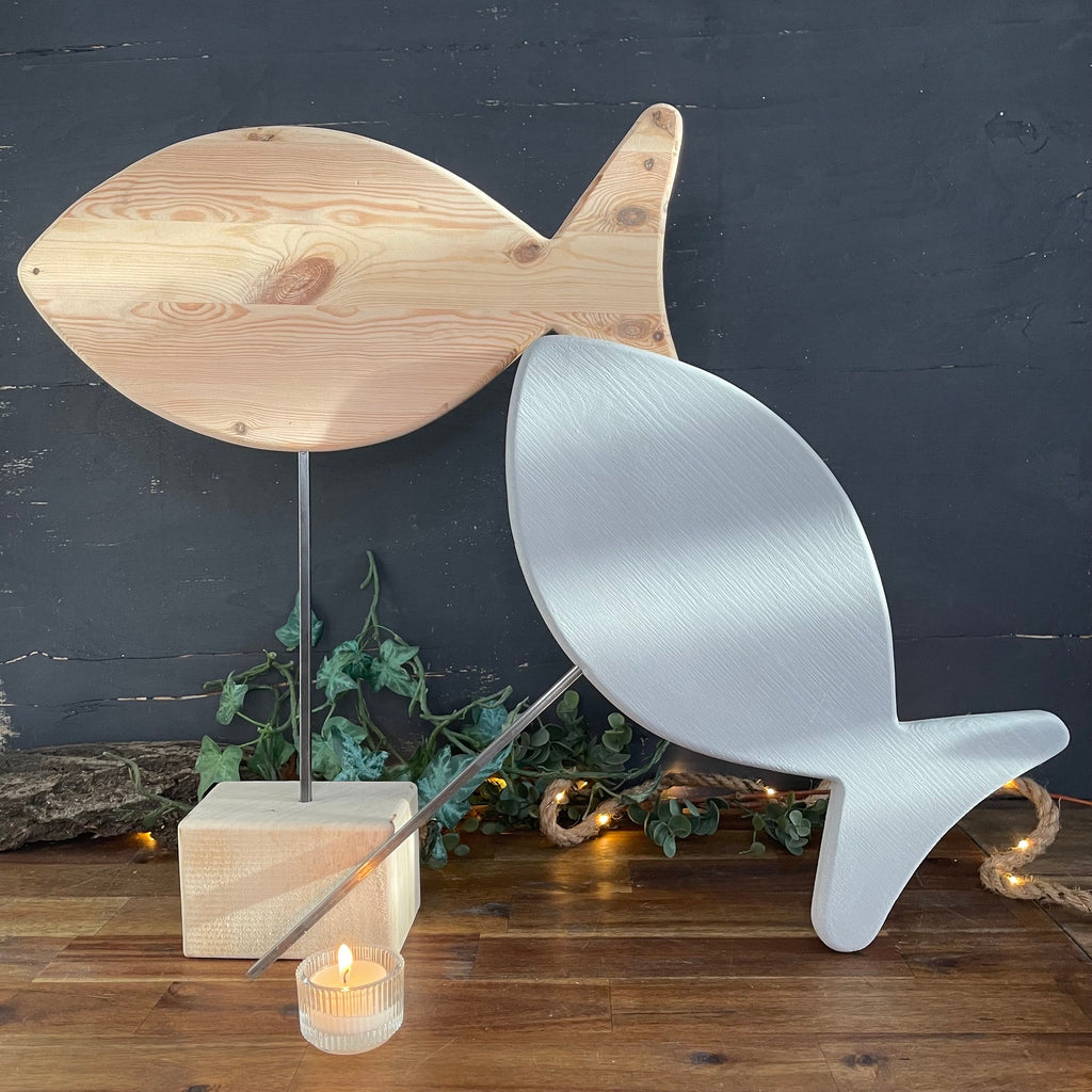 Fisch aus Holz - Deko zur Taufe, Kommunion & Konfirmation