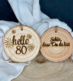 Gastgeschenke Tischkarte aus Holz - Personalisiert für Taufe, Kommunion & Hochzeit