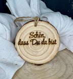 Gastgeschenke Tischkarte aus Holz - Personalisiert für Taufe, Kommunion & Hochzeit