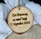 Gastgeschenke Tischkarte aus Holz - Personalisiert für Taufe, Kommunion & Hochzeit