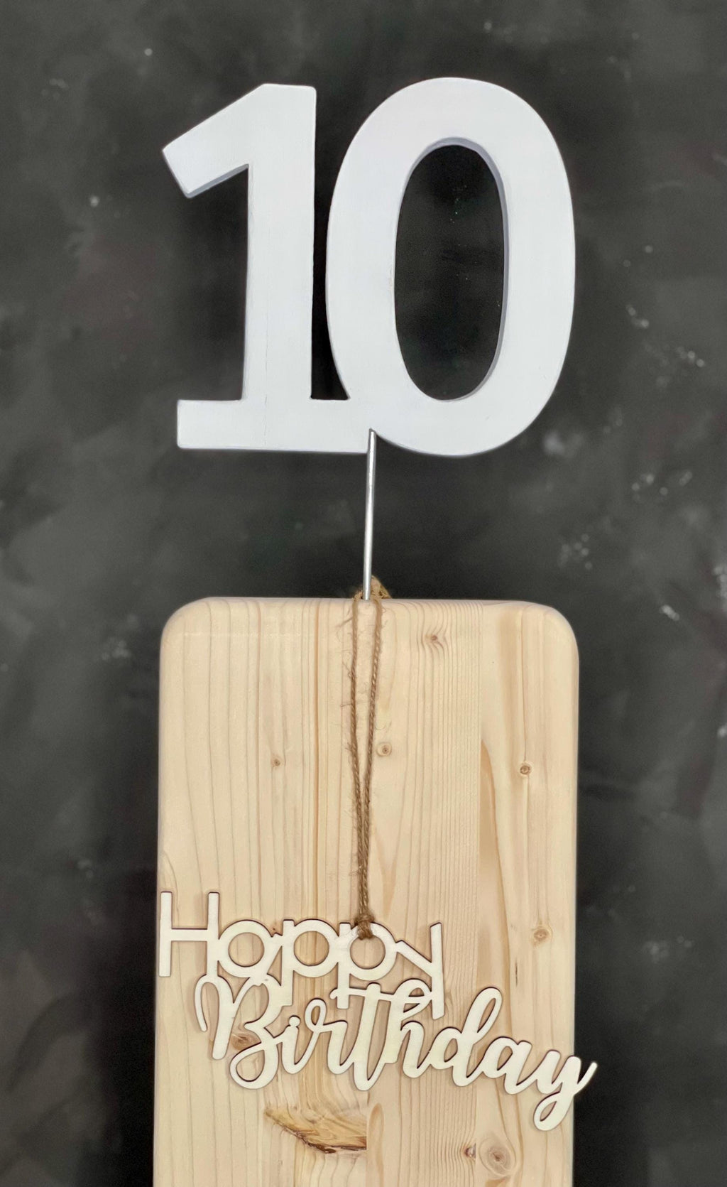 Geburtstagsdeko aus Holz - Ersatzstecker Zahlen & Türkranz Happy Birthday