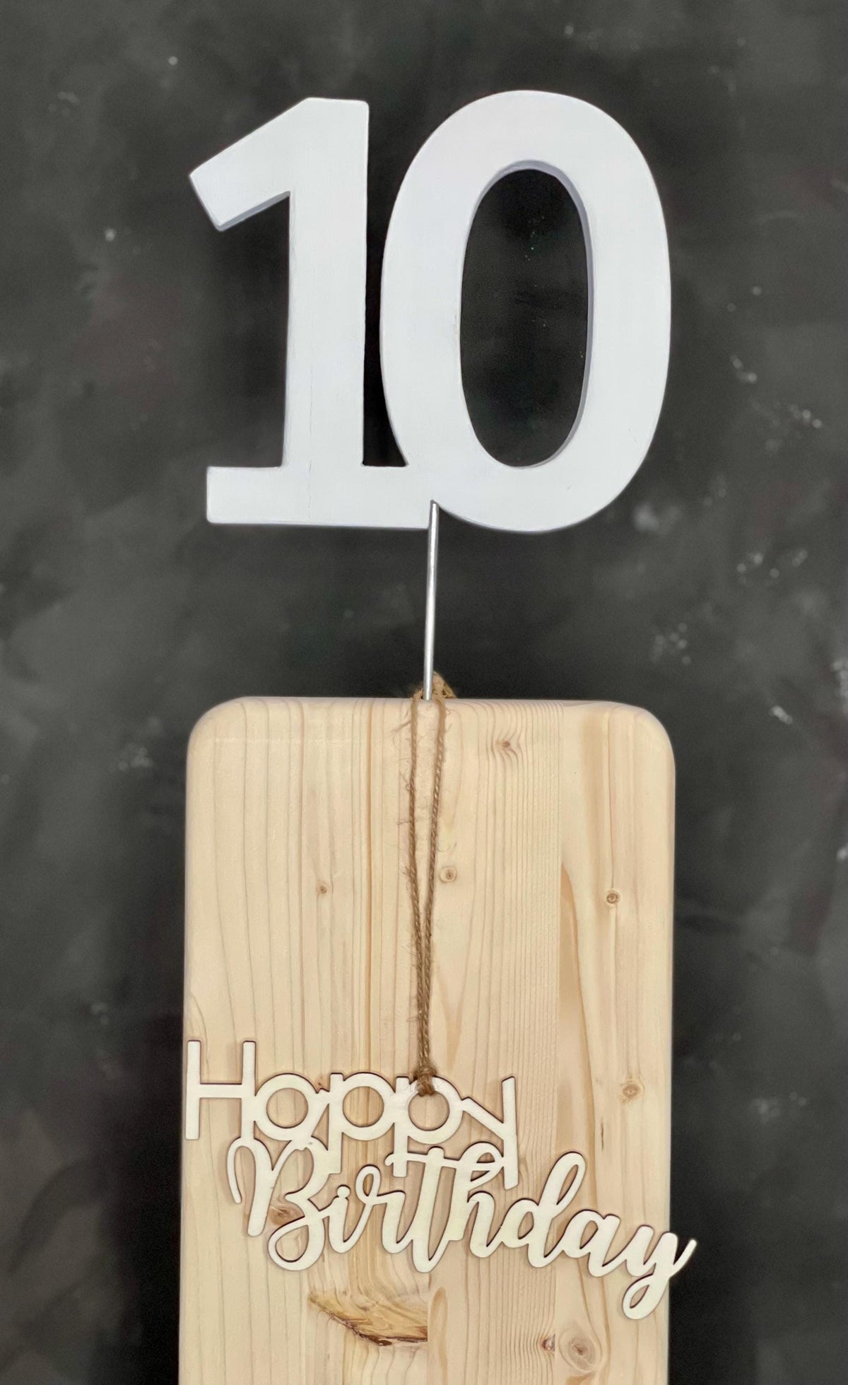 Geburtstagsdeko aus Holz - Ersatzstecker Zahlen & Türkranz Happy Birthday