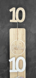 Geburtstagsdeko aus Holz - Ersatzstecker Zahlen & Türkranz Happy Birthday